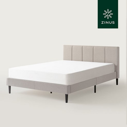 지누스 패브릭 헤드보드 매든 침대 프레임 라이트그레이 SS