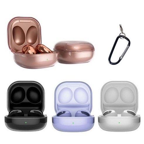 시온팜 갤럭시 버즈2 케이스 클리어 1+1, 버즈클리어블랙, 버즈클리어투명