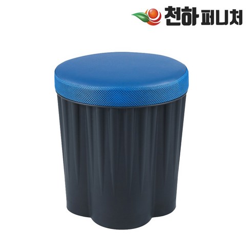 천하퍼니처 일반형 수납의자, 일반형 바디(블랙)/쿠션(블루)