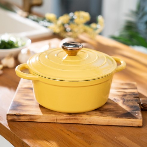 나드레타 IH 펄 무쇠냄비 웍 3종 택1, 인덕션가능 옐로우무쇠냄비20cm, 1개