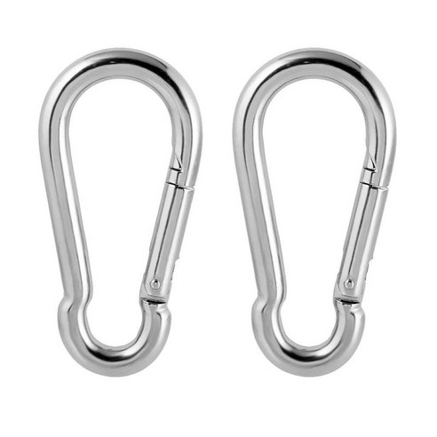 2pcs 4cm 등산 304 스테인레스 스틸 Carabiner 클립 빠른 후크 열쇠 고리, 실버