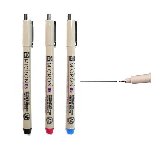 [조한스토어] 사쿠라 피그마 마이크론 다양한 선굵기의 펜 브러쉬 드로잉, 1개, MICRON 05_0.45mm_빨강