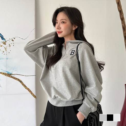 쉐얼유 여성 브라엘 자수 쎄일러 카라 맨투맨