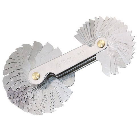 Whitworth 미터법 나사 58날 나사 피치 게이지 이중 측정 도구, 107mm