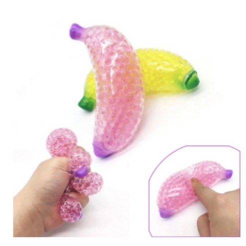 마켓모든 쭉쭉 늘어나는 말랑이 클레이 스퀴시 모찌볼 짜내기 바나나볼 주물럭 스트레스볼 촉감놀이, 옐로우