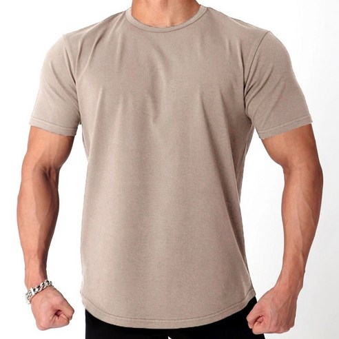 제타22 남성용 몸 좋아보이는 어깨 넓어보이는 헬스 운동 머슬핏 분또 스판 무지 반팔 티셔츠 [1755]