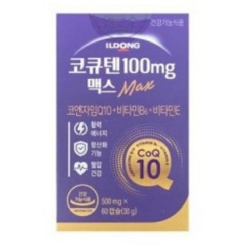 일동제약 코큐텐 맥스 100mg 120캡슐 (60캡슐X2통) 4개월분, 2개, 60정