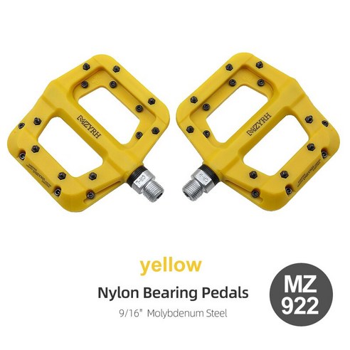 MZYRH-초경량 씰 베어링 자전거 페달 사이클링 나일론 로드 bmx Mtb 페달 플랫 플랫폼 자전거 부품 액세서리, MZ922 yellow, 러시아