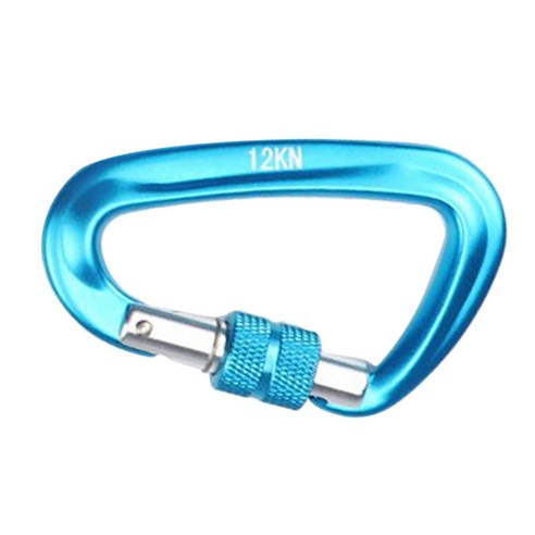 야외 활동 야영을 위한 알루미늄 합금 D Carabiner 봄 스냅 걸이, 하늘색, 8x4.84cm