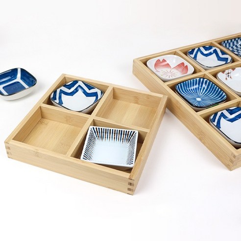 자연의 숨결을 담은 격조 높은 식탁, 대나무 칸막이 접시 트레이