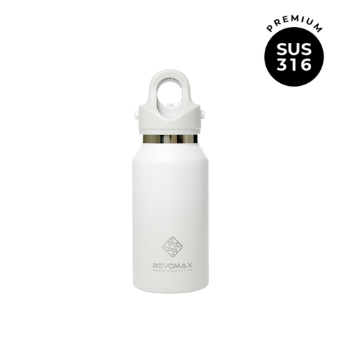 레보맥스v2 원터치 텀블러 대용량 보온보냉 REVOMAX 보온병, (266ml) 슬림 스노우화이트
