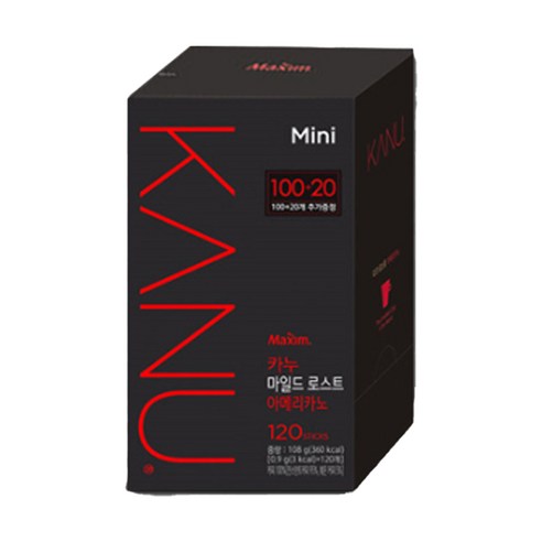 맥심 카누 마일드 미니100T+20T, 0.9g, 120개입, 1개