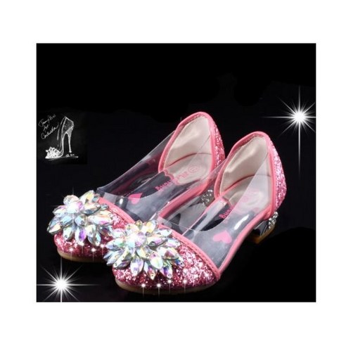 유리구두 투명 크리스탈 슈즈 2022 패션 밝은 다이아몬드 신발 초보자 공주 단일 성능 하이힐 size26-37