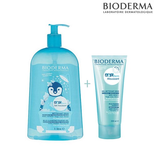 바이오더마 ABCDerm 젤 무쌍 세트 1000ml+200ml (영유아 올인원 클렌저), 1세트