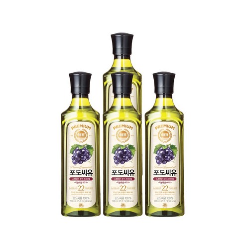 해표 포도씨유, 500ml, 4개