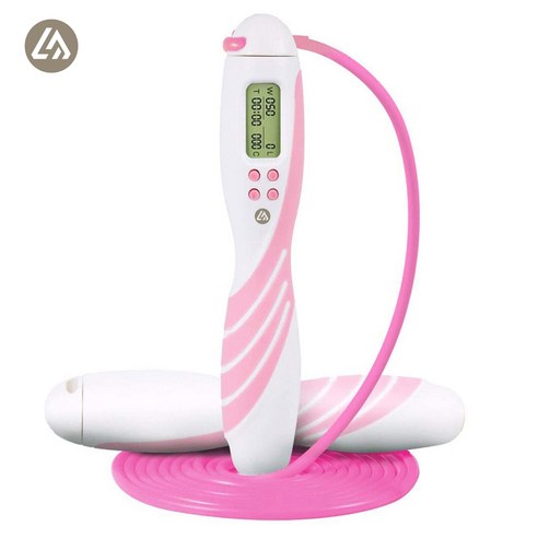 LMLL&PP실내 실외 성인용헬스 다이어트 2IN 1 스마트 디지털줄넘기, 표준, 핑크
