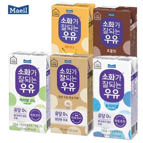 매일유업 소화가 잘되는 우유 저지방, 190ml, 12개