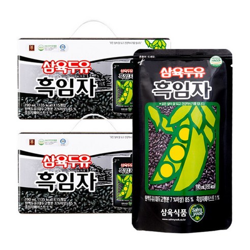 삼육두유 흑임자 파우치 두유 30팩 190ml, 30개