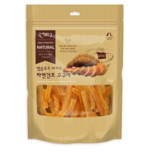 앱솔루트바이트 자연건조 반려견간식 1kg, 고구마, 7개