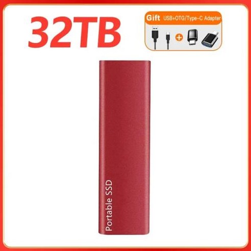 외장 SSD 하드 드라이브 1TB 디스크 2TB 고속 모바일 솔리드 스테이트 노트북 맥용, 없음, 16) Red -1TB 외장하드1tb