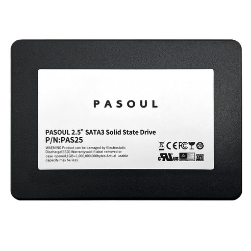 PASOUL SSD 256GB 내장 2.5인치 SATA3.0 6GBs 준수 3D NAND 최대 읽기 550MBs 최대 쓰기 480MB 두께 7mm