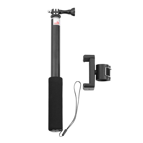 AFBEST 야외 신축 확장 막대 모노 포드 폴 스포츠 카메라 마운트 GoPro Hero 9 블랙 방수 셀카 스틱, 검정
