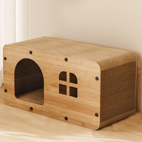 델라무드 고양이 숨숨집 하우스 스크래쳐 55cm, 4.포레스트, 1개