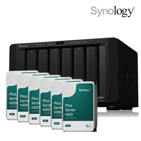 시놀로지 나스 DS1621+ 96TB HAT3310-16T 16TB x 6EA NAS 초기설정 원격지원