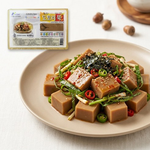 도토리묵 400g 5팩 도토리묵 묵사발 묵무침 간편 반찬, 400g, 5개