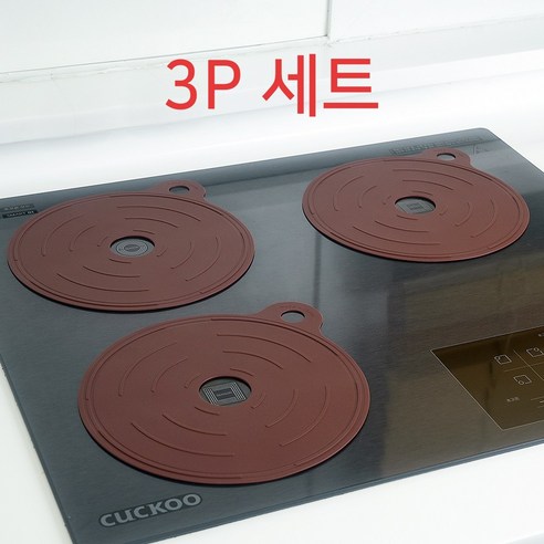 소노리떼 국산 인덕션 보호매트 웨이브(WAVE) 3P 세트, 3개, 초코