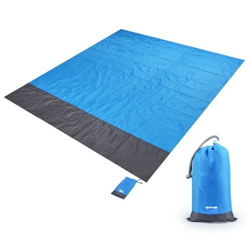 두툼한 모래사장 샌드매트 돛자리 비치 담요 sandproof 비치 매트 비치 시트 말뚝이있는 방수 모래 매트 피크닉 캠핑을위한 경량 매트 그늘막 계곡 피크닉 돗자리, Blue, 140X200cm