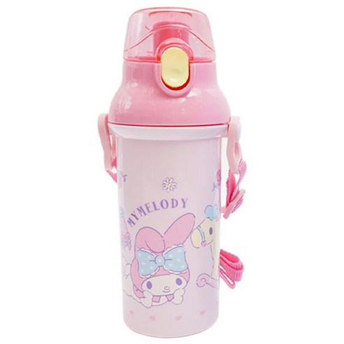 릴팡 아동용 마이멜로디 앵커 원터치 어깨끈 물통, 혼합색상, 500ml, 1개