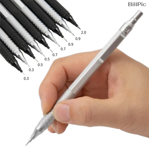 빌픽 필기감 좋은 제도 샤프 펜슬, 다크블랙, 4개입, 0.5mm