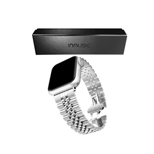 애플워치 6 SE 5 4 3 2 1 기프트패키지 쥬빌레 메탈밴드, 실버(42/44mm)