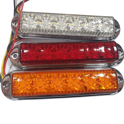대형차 트럭 탑차 24V LED 사이드 6구 램프 등 차폭등, 화이트LED, 1개