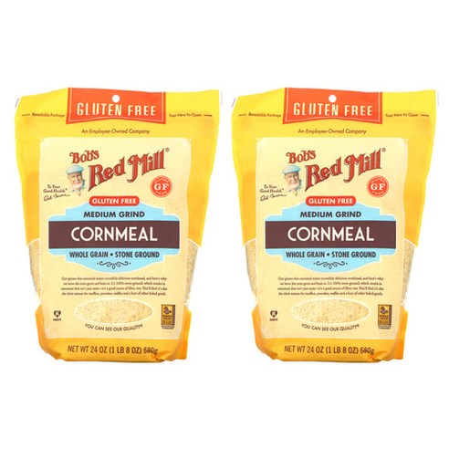 밥스레드밀 미디엄 그라인드 콘밀 옥수수가루 Cornmeal 680g x2개, 2개