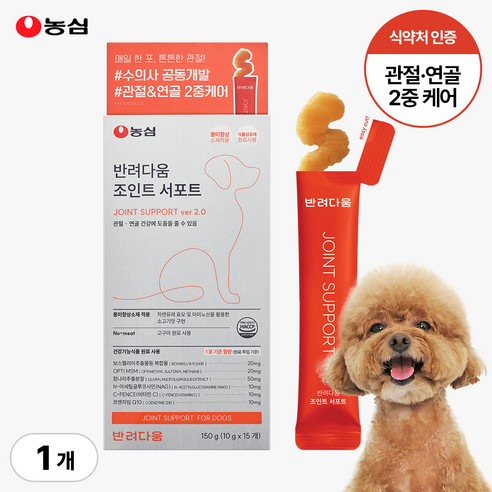 농심 반려다움 강아지 관절 영양제 반려견 슬개골 조인트 서포트 150g, 15회분, 뼈/관절강화, 1개