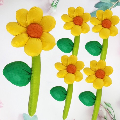 재니야 빅 플라워 인형꽃 15cm 5p세트, 노랑
