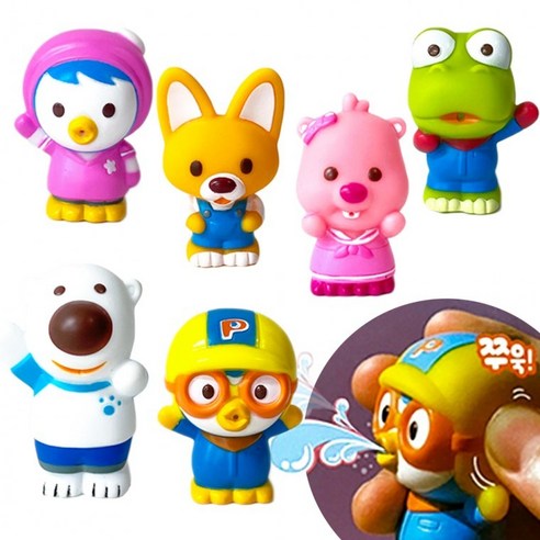 목욕물총 물총 정품 까꿍 뽀로로 미니 6종세트 캐릭터, 발레핑