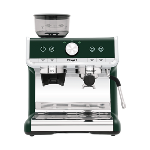 호환 커피머신 MKA74 가정용 소형 반자동 분쇄 커피 머신 상업용 우유 거품 레트로 이중 가열 2 워터 펌, 01 Dark Green