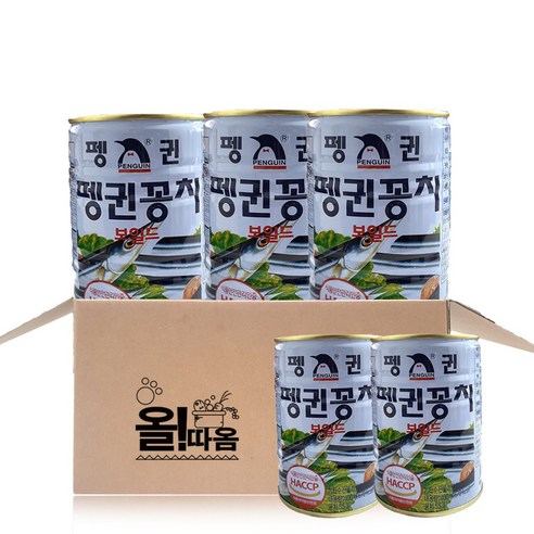 펭귄 꽁치보일드 통조림, 400g, 5개