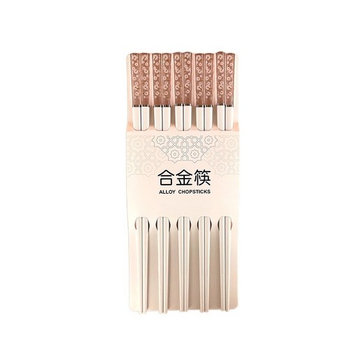 천저 호박 꽃말 앵두 토끼 가정용 합금 젓가락 창의망 빨간색 내고온 낭만 일본식 미끄럼 방지 젓가락 도매, [핑크 호박 국화 화이트 젓가락 몸체] 5켤레 카드/
