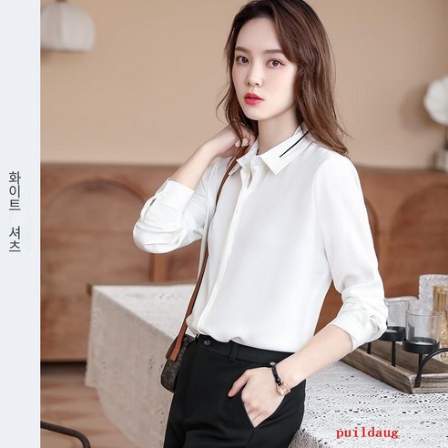 노란 셔츠 여성의 봄과 가을 긴 소매 가을 전문 여성의 큰 셔츠 재킷 가을