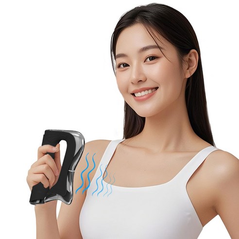 Garrl 저주파 핸디형 마사지기 미세전류 괄사기 진동 휴대용 슬림 마사지기 저주파 근육마사지 근막저주파기 근막마사지 미세전류 마사지기, 블랙