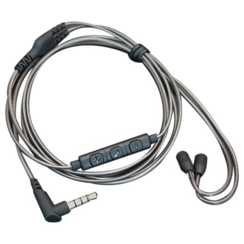 Retemporel Shure SE215/425/535/846/UE900 이어폰 헤드폰 와이어 분리형 교체 케이블용 3버튼 유선 헤드셋 케이블, 보여진 바와 같이