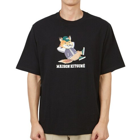 MAISON KITSUNE 메종키츠네 드레스드 폭스 남성 반팔티셔츠 KM00103KJ0008 P199 KM00103KJ0008P199