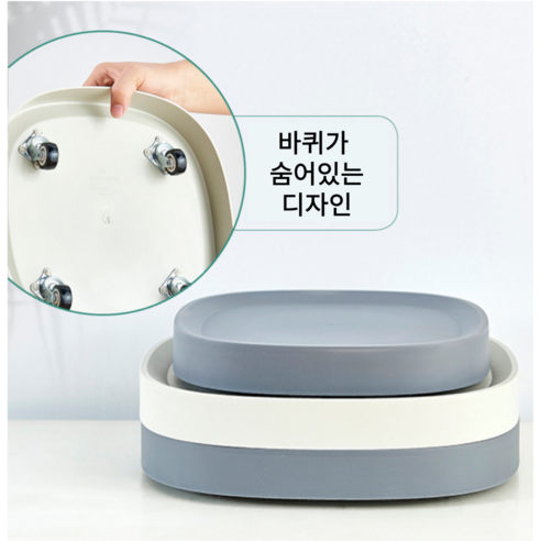 화분 받침대 사각형 이동식 화분 받침대, 그레이, 1개