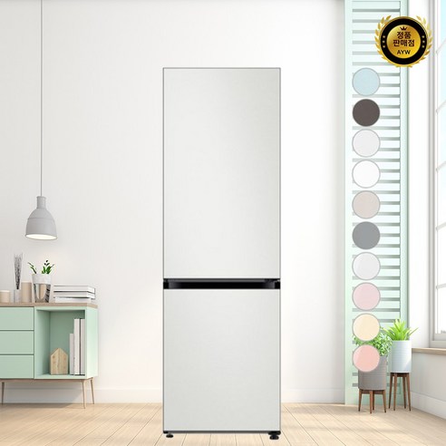[색상선택형] 삼성전자 비스포크 333L 키친핏 메탈 2도어 냉장고 방문설치