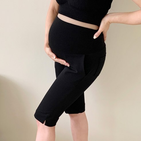 임신 중에도 스타일 포기 마세요! 깔끔 트임 5부 바이커팬츠 솔직 후기 임산부바이커팬츠