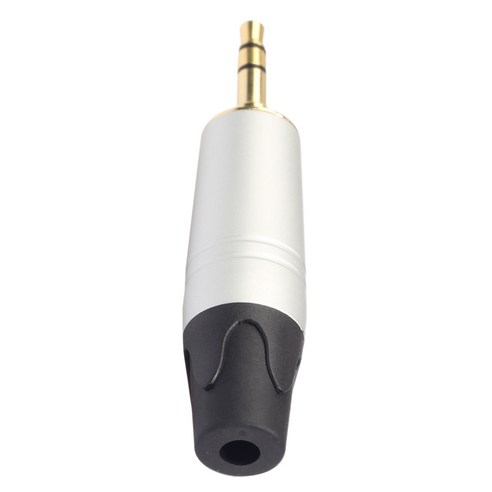 Ursmart 마이크 DIY 오디오 납땜 스테레오 잭 플러그 커넥터, 61x13.5mm, 실버 블랙, 합금